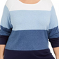 Karen Scott Women's Cotton Colorblocked Sweater Blue Size 1X