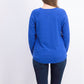 Karen Scott Women's Cotton Marled Curved-Hem Top Blue Size Large