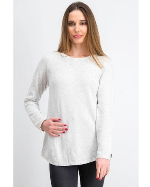 Karen Scott Women's Cotton Marled Curved-Hem Top Natural Size X-Large