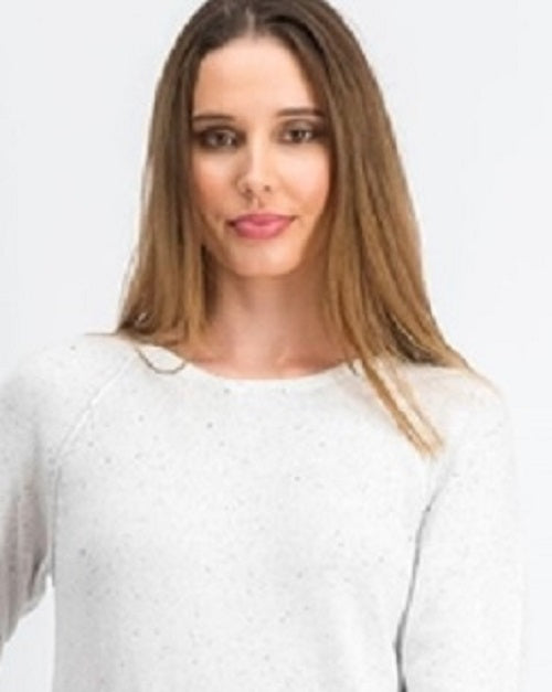 Karen Scott Women's Cotton Marled Curved-Hem Top Natural Size X-Large