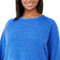 Karen Scott Women's Plus Size Curved-Hem Pullover Sweater Blue Size 2X