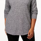 Karen Scott Women's Plus Size Curved-Hem Pullover Sweater White Size 1X