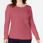 Karen Scott Women's Cable-Knit Sweater Pink Size Medium