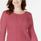 Karen Scott Women's Cable-Knit Sweater Pink Size Medium
