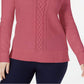 Karen Scott Women's Cable-Knit Sweater Pink Size Medium