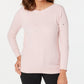 Karen Scott Women's Boat-Neck Cotton Sweater Pink Size X-Large