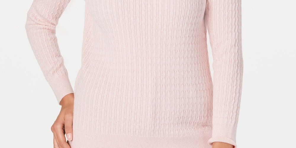 Karen Scott Women's Boat-Neck Cotton Sweater Pink Size X-Large