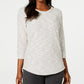 Karen Scott Women's Petite SpaceDye 3/4Sleeve Top Gray Size Large