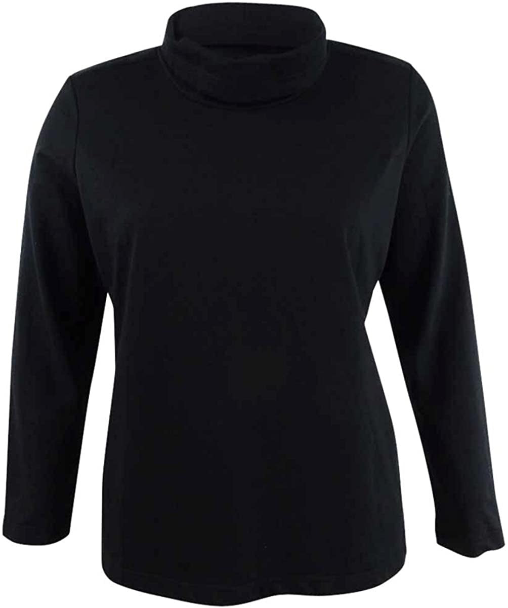 Karen Scott Women's Sport Cowl Neck Top Black Size X-Small