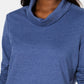 Karen Scott Women's Sport Cowl-Neck Top Navy Size Small
