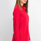 Karen Scott Women's Sport Cowl-Neck Top Bright Red Size Large
