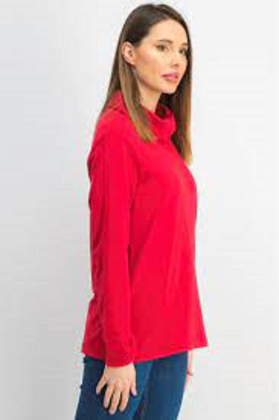 Karen Scott Women's Sport Cowl-Neck Top Bright Red Size Large