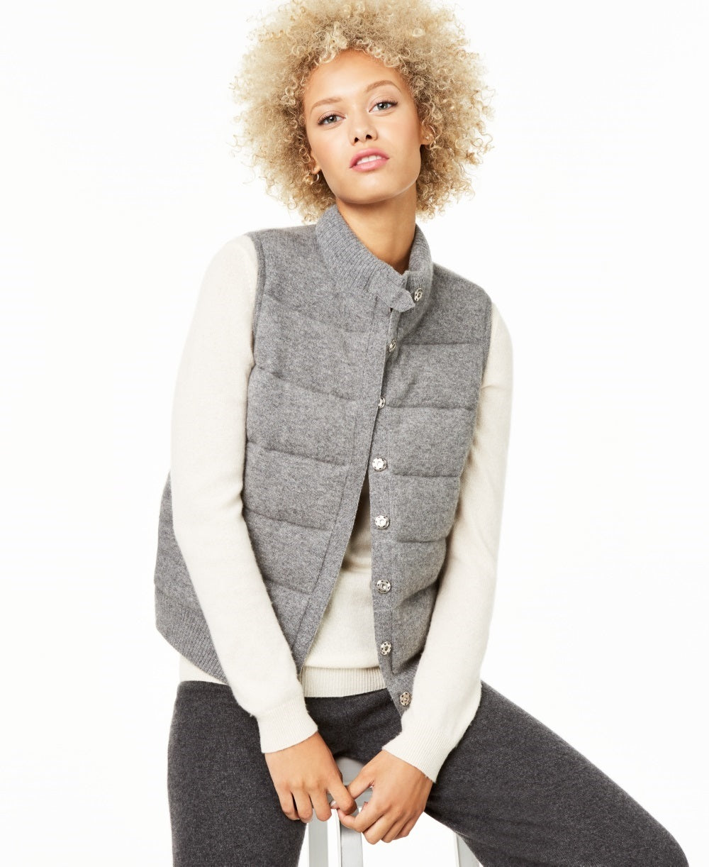 Charter Club Women's Cashmere Vest Charcoal Size X-Large