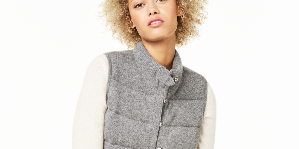 Charter Club Women's Cashmere Vest Charcoal Size X-Large