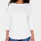 Karen Scott Women's Cotton Lace-Trim Top White Size Small
