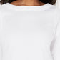 Karen Scott Women's Cotton Lace-Trim Top White Size Small