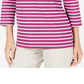 Karen Scott Women's Striped Crossover Top White Size Medium
