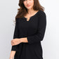 Karen Scott Women's Three Quarter Sleeve Top Black Size X-Small