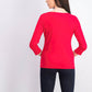 Karen Scott Women's Three-Quarter-Sleeve Top Bright Red Size Extra Large