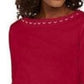Karen Scott Women's Beaded Top Red Size XX-Large