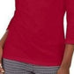 Karen Scott Women's Beaded Top Red Size XX-Large