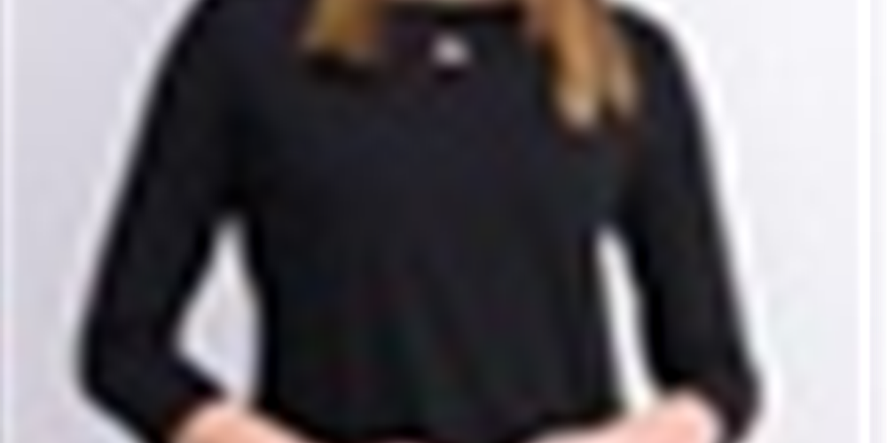 Karen Scott Women's Three Quarter Sleeve Cutout Top Black Size Small