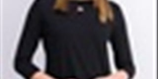 Karen Scott Women's Three Quarter Sleeve Cutout Top Black Size Small