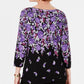 Karen Scott Women's Floral-Print Sweater Navy Size Medium