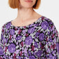 Karen Scott Women's Floral-Print Sweater Navy Size Medium