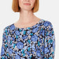 Karen Scott Women's Floral-Print Sweater Navy Size Small