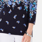Karen Scott Women's Floral-Print Sweater Navy Size Small