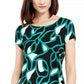 Alfani Women's Printed T-Shirt Black Size Extra Large