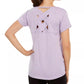 Ideology Women's Striped Lattice-Back T-Shirt Purple Size Large