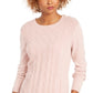 Charter Club Women's Cable Sweater Pink Size Large