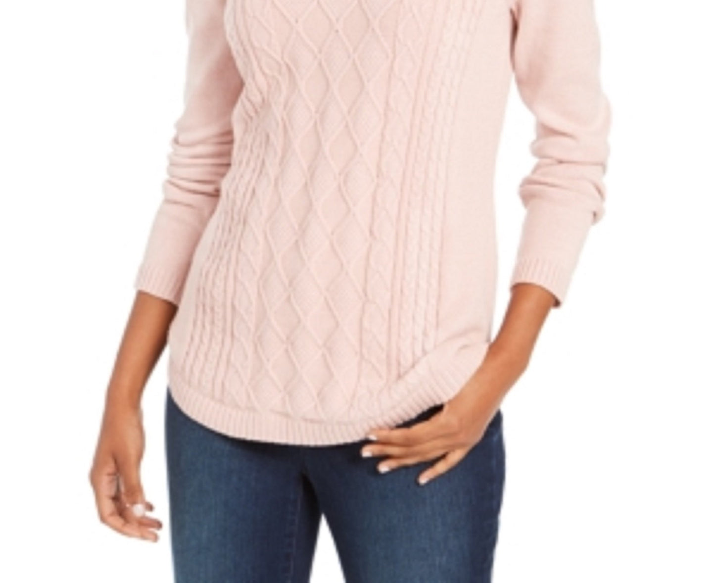 Charter Club Women's Cable Sweater Pink Size Large