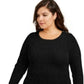Charter Club Women's Plus Size Cable-Knit Sweater Black Size 1X