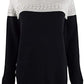 Charter Club Women's Metallic Colorblocked Crewneck Sweater Gray Size Large