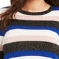 Charter Club Women's Striped Crewneck Sweater Black Size Medium