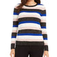 Charter Club Women's Striped Crewneck Sweater Black Size XX-Large