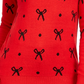 Charter Club Women's Reese Beaded Bow Dotted Sweater Red Size XX-Large