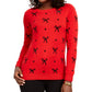 Charter Club Women's Bow Print Sweater Red Size Petite Small