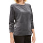 Karen Scott Women's Sport Velour Sweatshirt  Charcoal Size X-Small