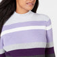 Karen Scott Women's Striped Mock-Neck Cotton Sweater Med Purple Size XX-Large
