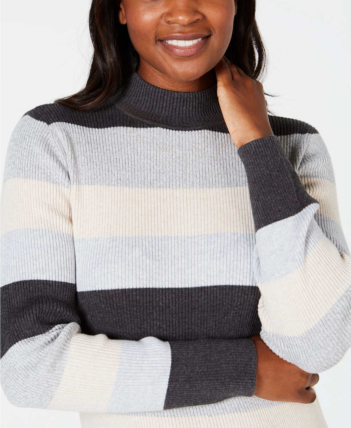 Karen Scott Women's Ribbed Mock-Neck Cotton Sweater Bright Blue Size XX-Large