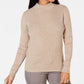 Karen Scott Women's Ribbed Knit Cotton Turtleneck  Brown Size 44