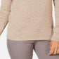 Karen Scott Women's Ribbed Knit Cotton Turtleneck  Brown Size 44