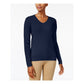 Karen Scott Women's Cotton V-Neck Sweater Navy Size X-Small