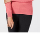 Karen Scott Women's Solid Cable Knit V Neck Sweater Pink Size X-Large