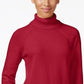 Karen Scott Women's Cotton Turtleneck Sweater Red Size Petite Small