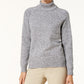Karen Scott Women's Marled Cotton Turtleneck Sweater White Size Small